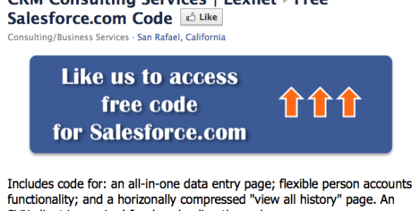 Facebook Reveal Page Tab for Free Salesforce.com Code